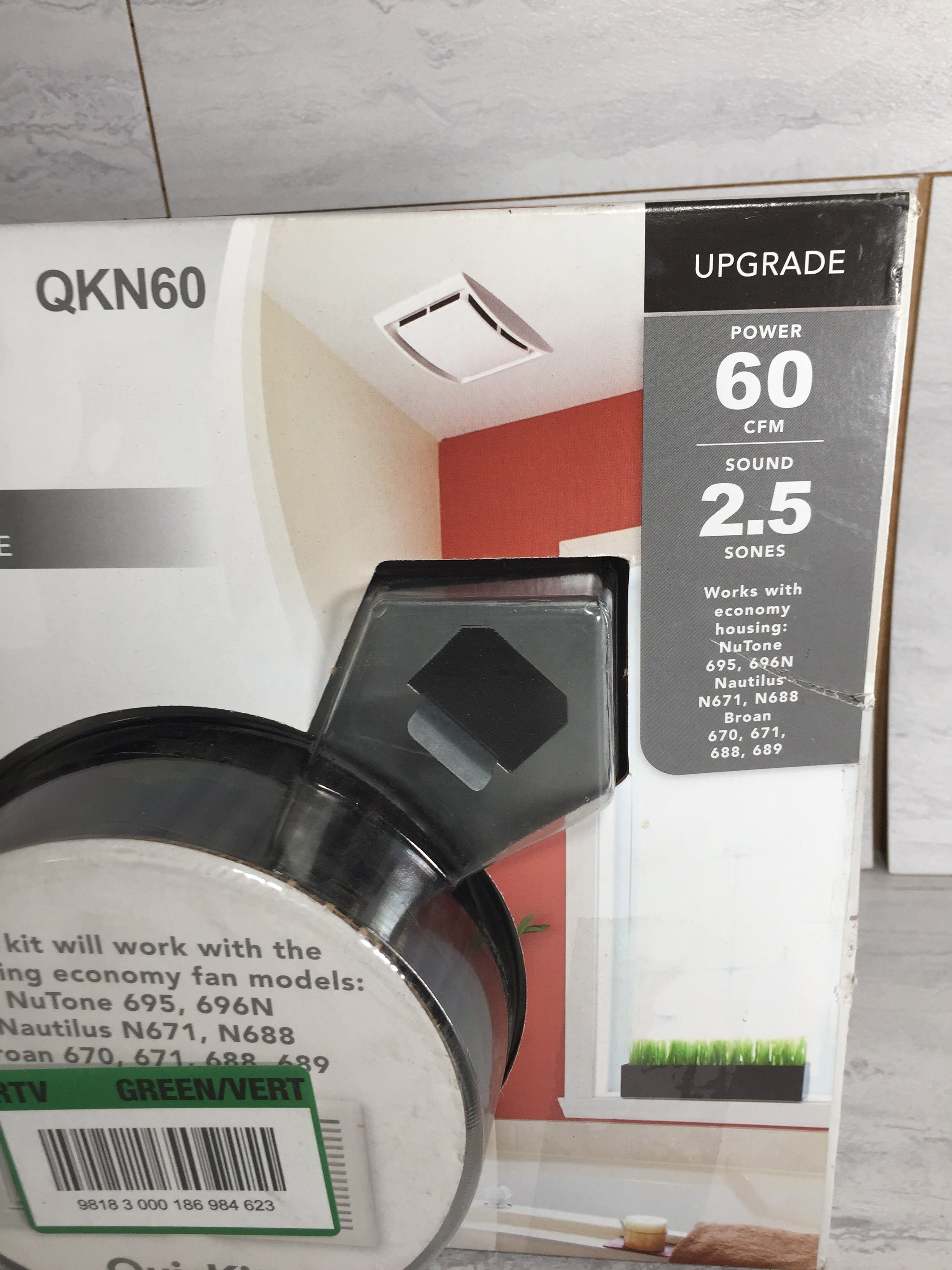 NuTone QuicKit 60 CFM 2.5 Sones Bathroom Fan & Grille | QKN60 (6903544873143)