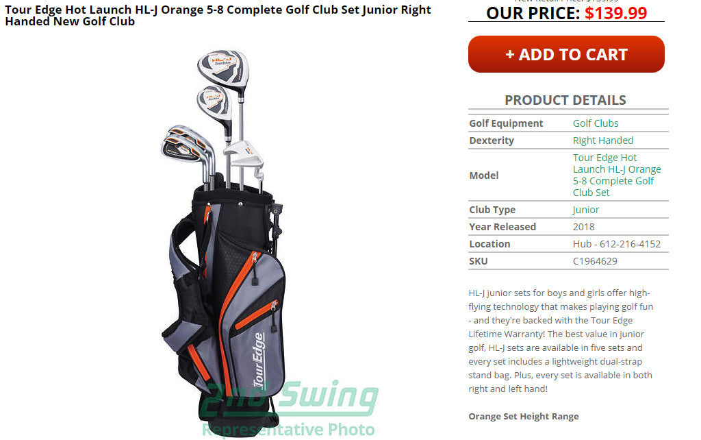 Tour Edge Youth Hot Launch HL-J Junior Set (5-8 Years) (6820225843383)