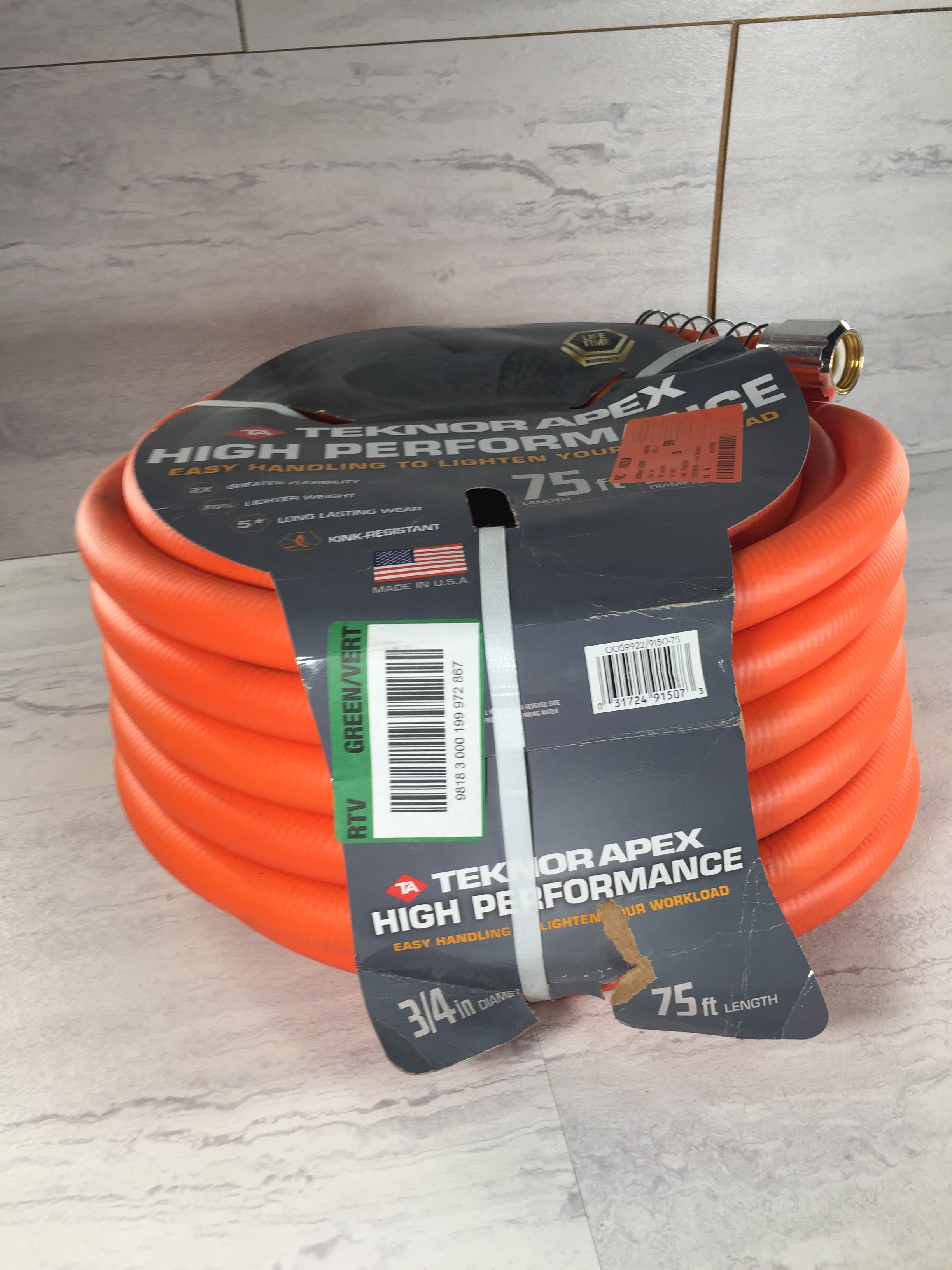 Teknor Apex | High Performance 3/4 in. x 75 ft. Tradesman Grade Water Hose NEW (6901553266871)