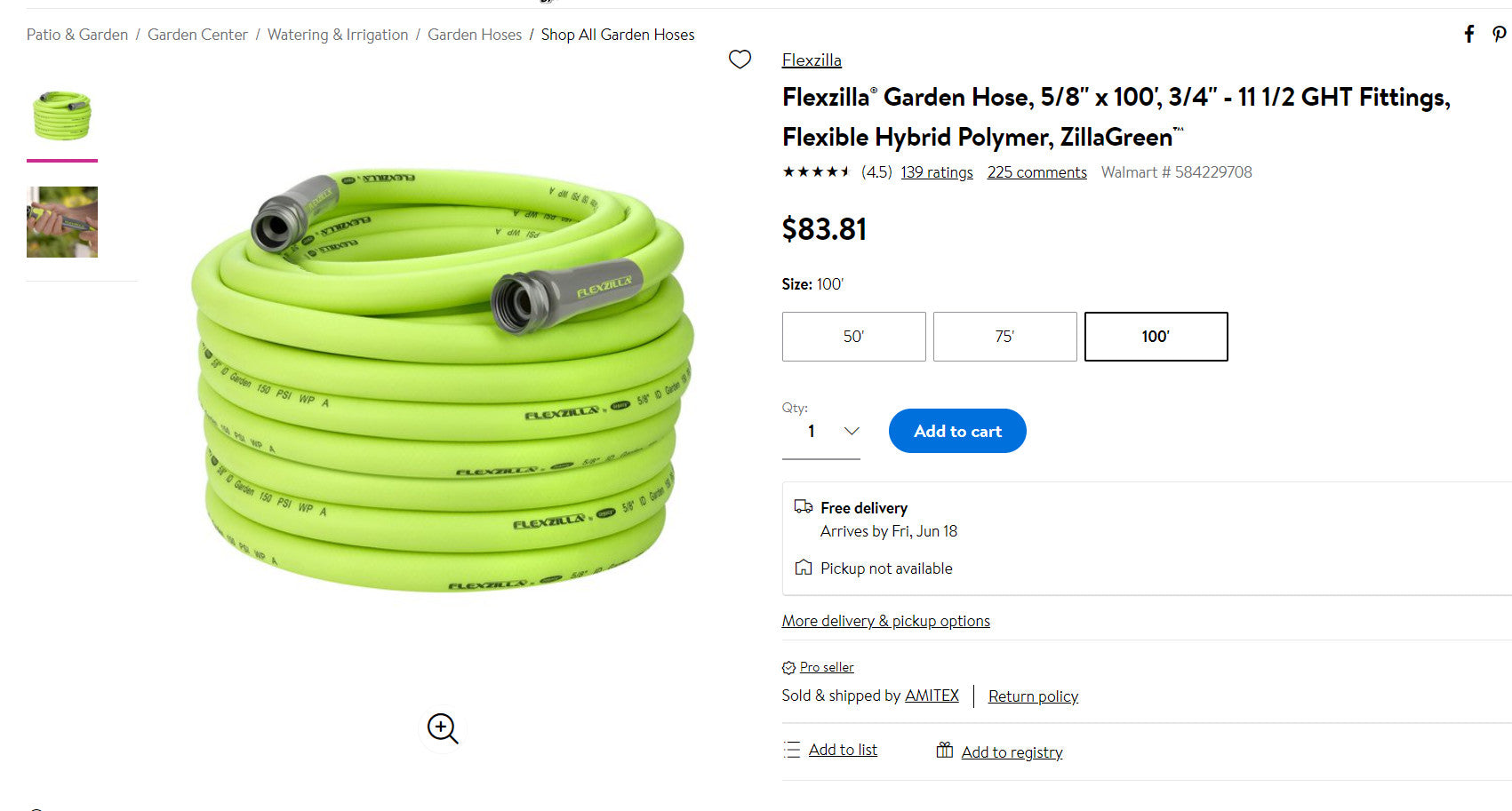 Flexzilla® Garden Hose, 5/8