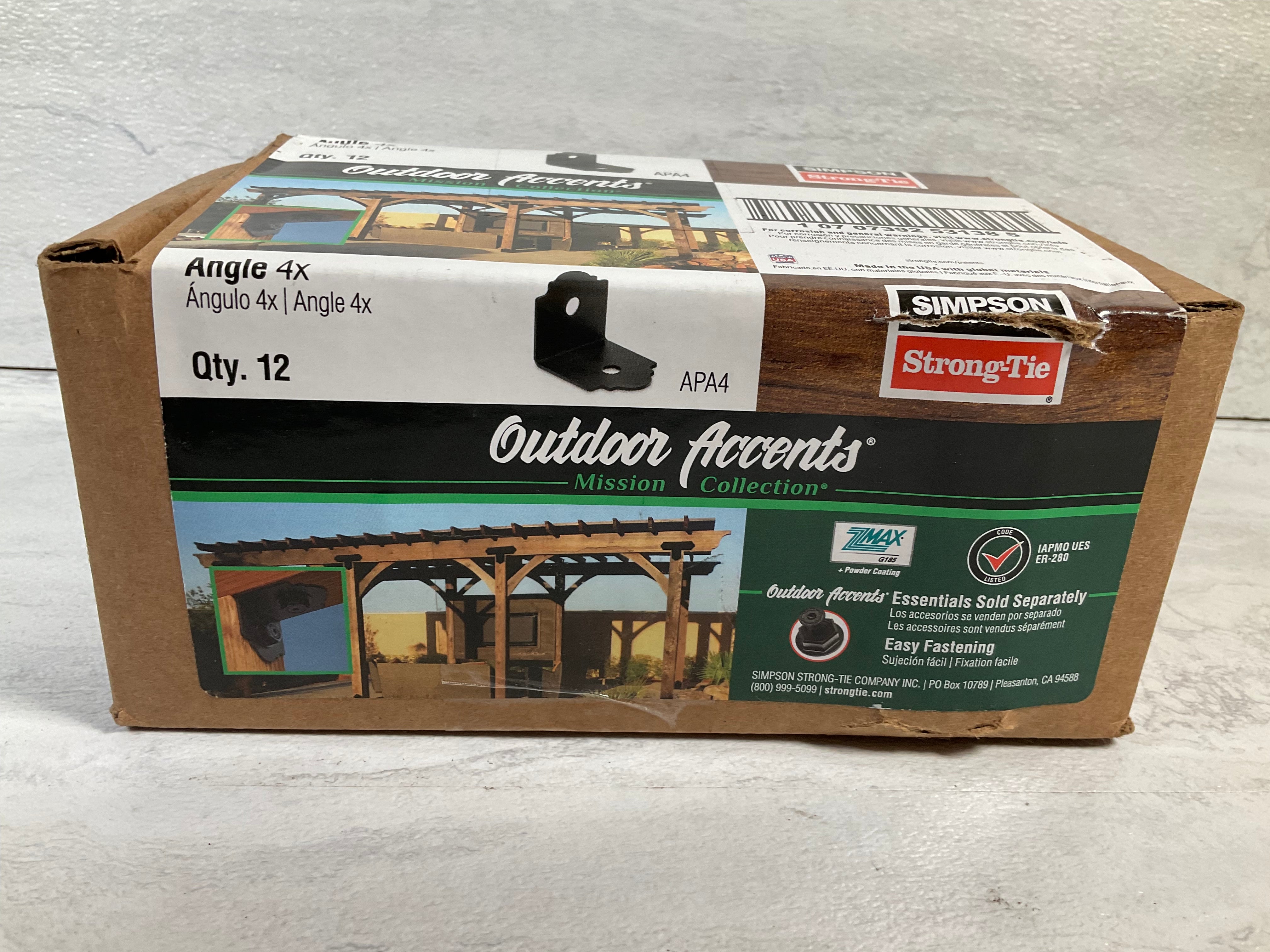 Simpson APA4 4x Zmax Galvanized Steel Black Powder-Coat 90° Angle (12-Case) (6888960426167)